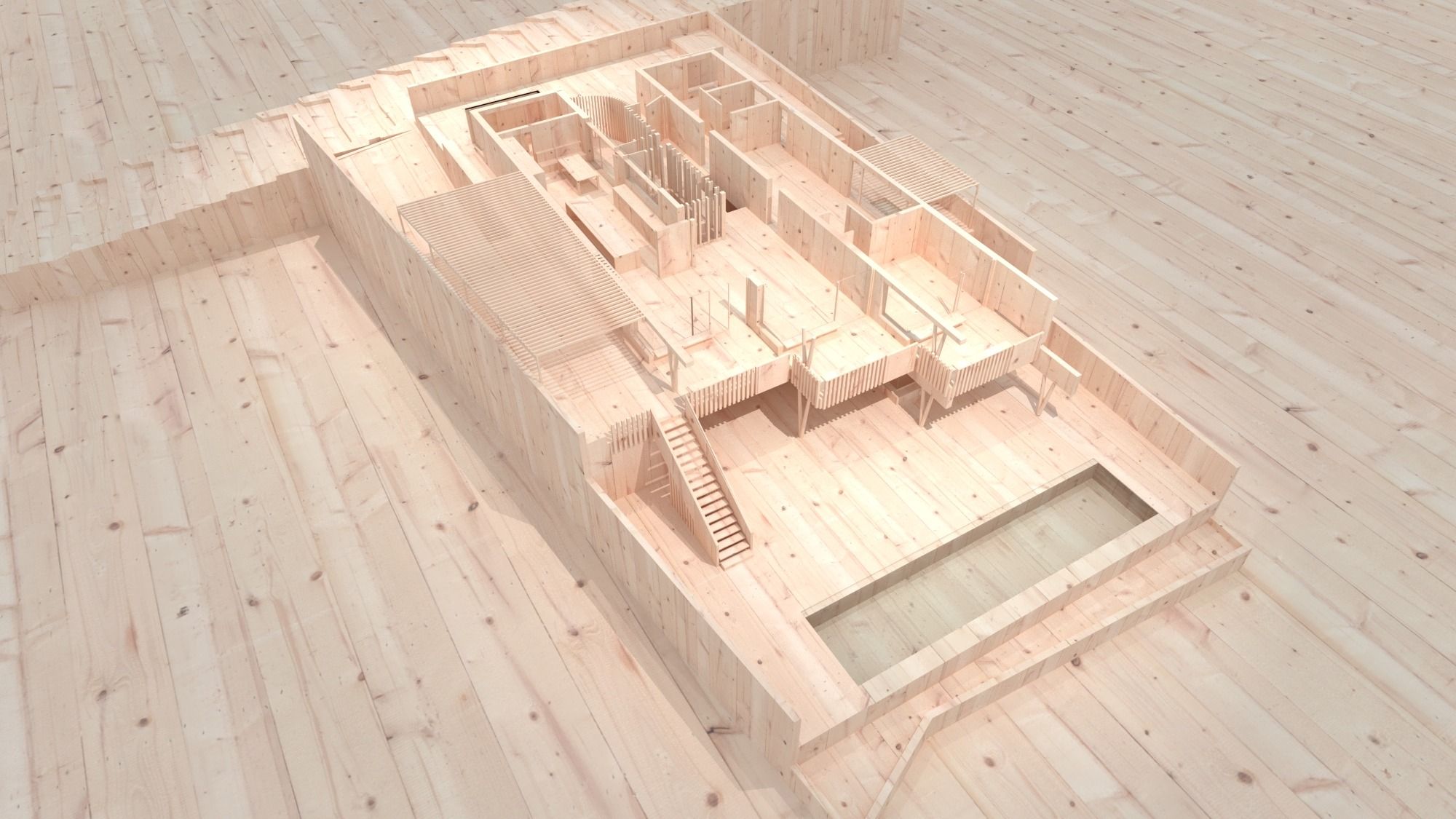 14 Estudio para el encaje de la distribución - maqueta digital: Diego Gopar