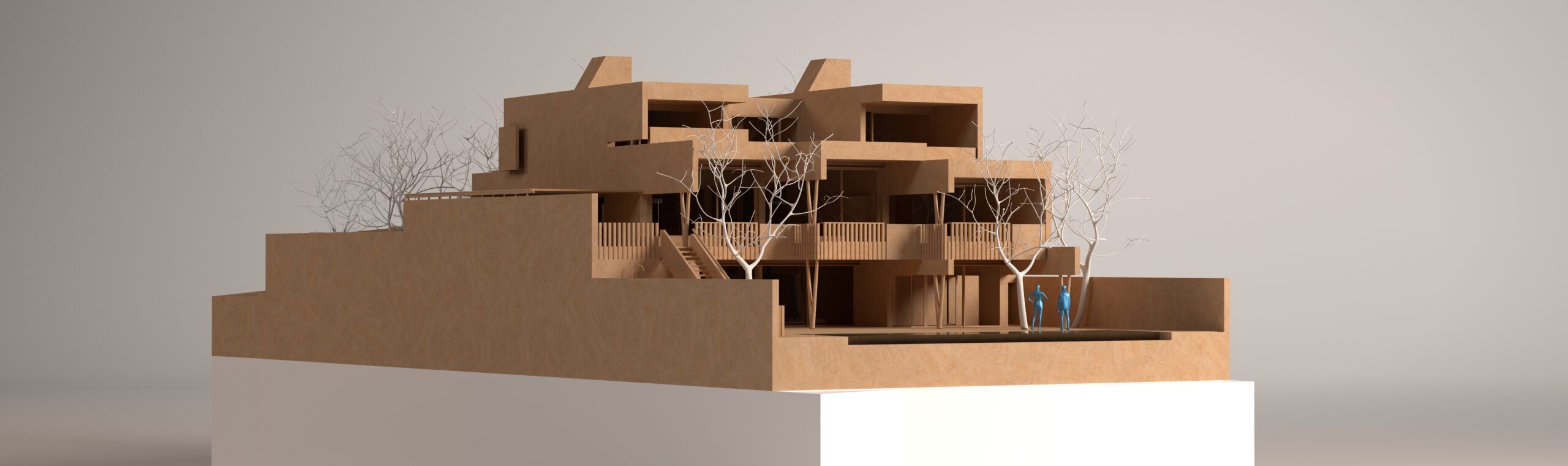 19 Solución final con la casa abierta y volcada al barranco - maqueta digital: Diego Gopar