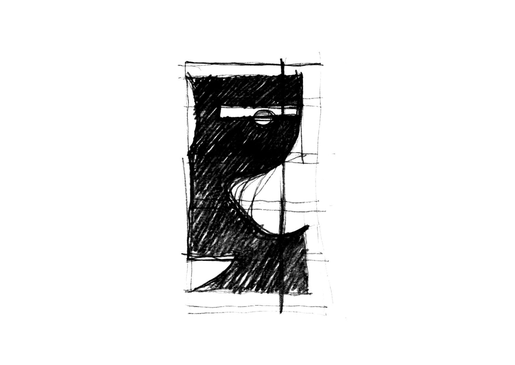 31 Croquis para la pared divisoria de la caja de escaleras