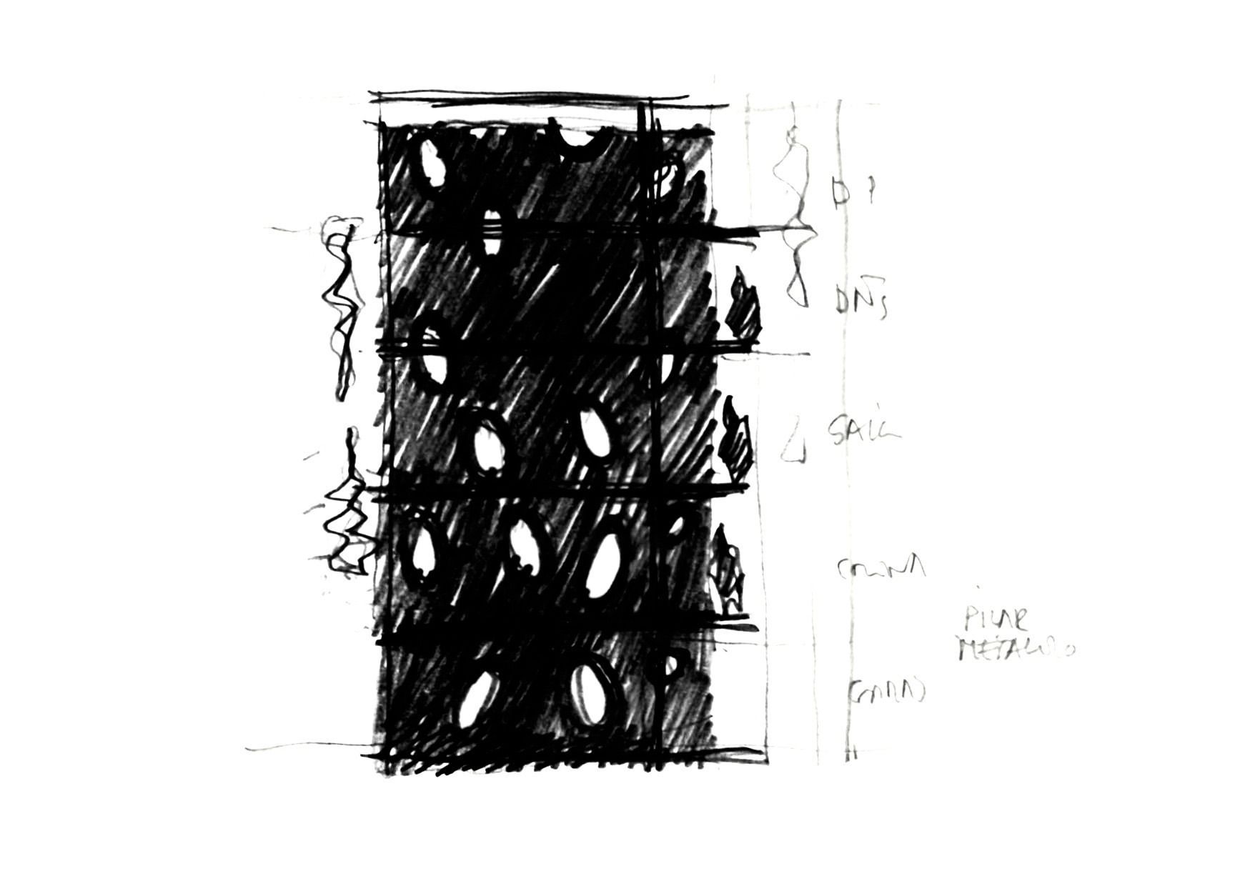 34 Croquis para la pared divisoria de la caja de escaleras - referencia: Sonia Delaunay