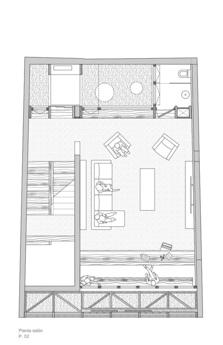 42 Planta segunda: salón