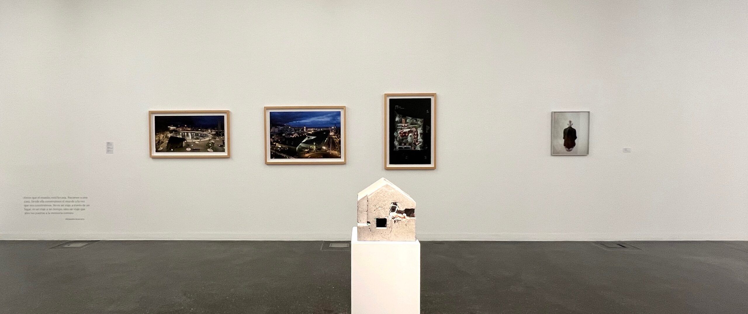 32 Vista parcial de la misma sala. En el centro, Juan Gopar - La casa intermareal ( pieza de ' ... hacia una colección en el límite ... ' ), 2019